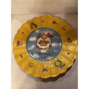 Unique 18" Reverse Glass Hand Painted Designer Art Platter